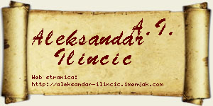 Aleksandar Ilinčić vizit kartica